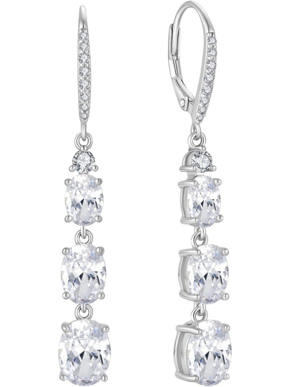 Elegant 925 Sterling Silver Birthstone Dangle Drop Earrings for Women